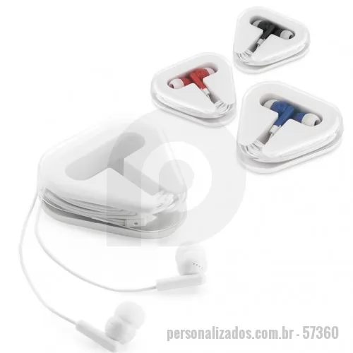 Fone de ouvido personalizado - Fone de ouvido com cabo de 1,25 m com ligação stereo 3,5 mm. Fornecido em caixa de PS/ABS. Caixa: 60 x 64 x 16 mm