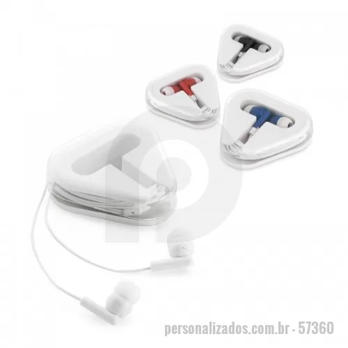 Fone de ouvido personalizado - Fone de ouvido com cabo de 1,25 m com ligação stereo 3,5 mm. Fornecido em caixa de PS/ABS. Caixa: 60 x 64 x 16 mm