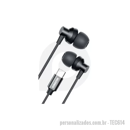 Fone de ouvido personalizado - Fone de Ouvido USB-C Esportivo Personalizado