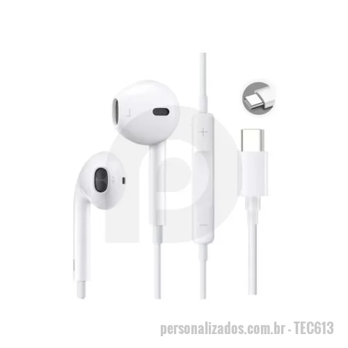 Fone de ouvido personalizado - Fone de Ouvido USB-C Personalizado