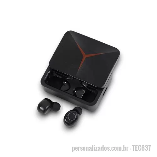 Fone de ouvido personalizado - Fone de Ouvido Bluetooth com Case Carregador