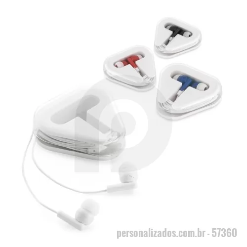 Fone de ouvido personalizado - Fone de ouvido com cabo de 1,25 m com ligação stereo 3,5 mm. Fornecido em caixa de PS/ABS. Caixa: 60 x 64 x 16 mm