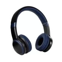 Fone de ouvido com estrutura em plástico e metal, hastes ajustáveis, revestimento em tecido sintético e espuma, iluminação RGB em LED. Bluetooth 5.0, rádio FM, entrada microSD, P2 e USB-C.