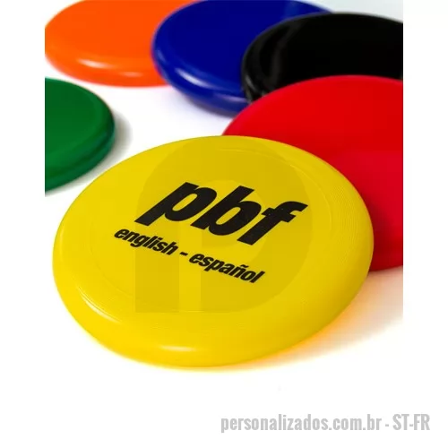 Freesbee personalizado - Frisbee personalizado, modelo prato, com excelente área de gravação, ideal para associar com destaque a logomarca do cliente em situações de lazer.