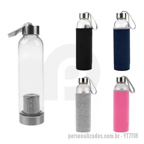 Garrafa com infusor personalizada - GARRAFA COM INFUSOR 55O ML 