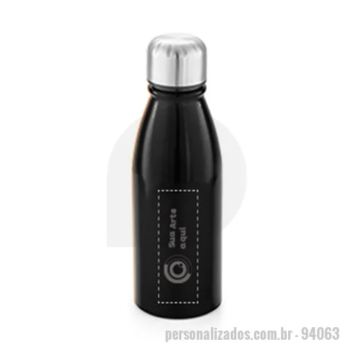 Garrafa de metal personalizada - Squeeze 500 ml em alumínio e tampa em aço inox