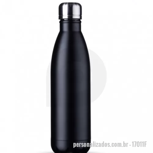 Garrafa de metal personalizada - Garrafa 750ml em inox com tampa rosqueável e pintura fosca. Obs.: Não é um modelo térmico.