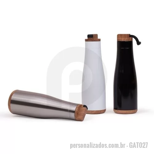 Garrafa de metal personalizada - Garrafa Squeeze Metal com Alça Retrátil