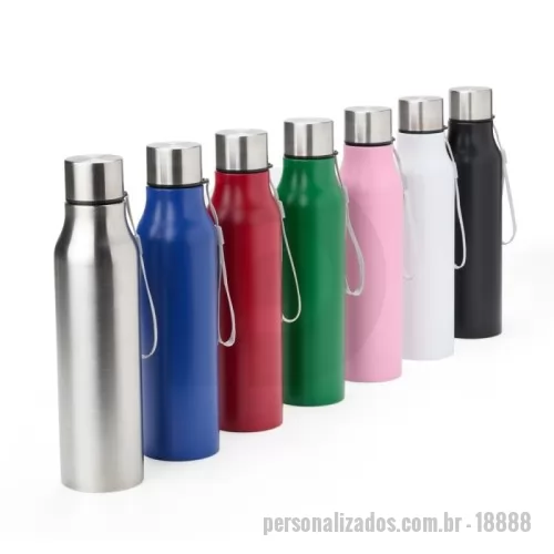 Garrafa de metal personalizada - Garrafa Inox 1 Litro  Descrição: A garrafa inox de 1 litro é a opção perfeita para quem precisa de praticidade e resistência no dia a dia. Feita em inox, é super durável e resistente. Sua tampa de alumínio, possui silicone de vedação interno, que diminui o risco de vazamentos, mantendo tudo seguro e sem bagunça. E, para facilitar o transporte, ela vem com uma alça de nylon, super confortável e resistente.  Altura :  28,2 cm  Largura :  7,3 cm  Circunferência :  22,9 cm  Medidas aproximadas para gravação (CxL):  18 cm x 8 cm  Peso aproximado (g):  197
