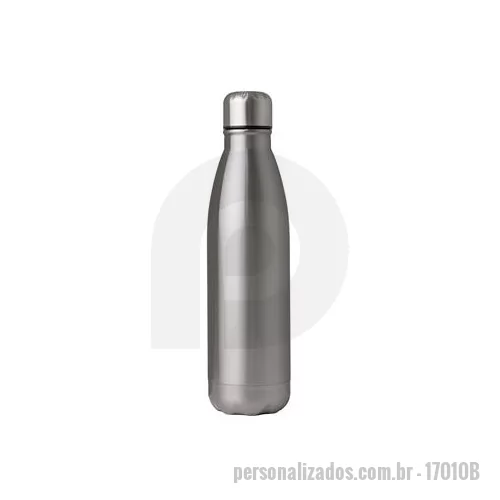 Garrafa de metal personalizada - Garrafa 750ml em inox com tampa rosqueável e pintura brilhante.