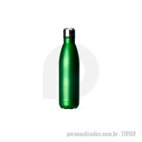 Garrafa de metal personalizada - Garrafa 750ml em inox com tampa rosqueável e pintura fosca metalizada.