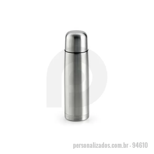 Garrafa de metal personalizada - Garrafa em aço inox com parede dupla isolada a vácuo. Capacidade até 500 ml.