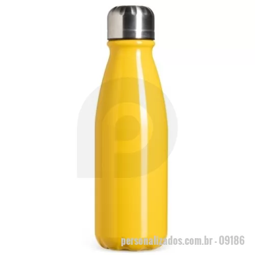 Garrafa de metal personalizada - Garrafa de metal Personalizada - 09186 - Garrafa em alumínio com tampa rosqueável e capacidade para até 550ml. - 181411 - Garrafa de metal