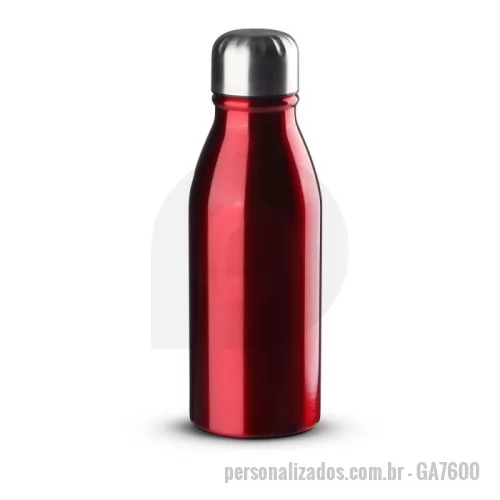 Garrafa de metal personalizada - Garrafa em alumínio com capacidade 500ml. Tampa  rosqueável em inox com anel de silicone.