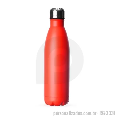 Garrafa de metal personalizada - Garrafa 750ml em inox com tampa rosqueável e pintura fosca cítrica. Obs.: Não é um modelo térmico.