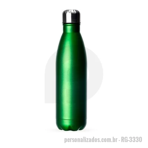 Garrafa de metal personalizada - Garrafa 750ml em inox com tampa rosqueável e pintura fosca metalizada. Obs.: Não é um modelo térmico.