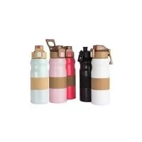 A garrafa que vai te acompanhar em todos os momentos! Com 450 ml de capacidade, ela é feita em inox SUS 304, trazendo resistência e praticidade para o dia a dia. A tampa rosqueável plástica com trava garante aquele toque de segurança, e a alça flexív