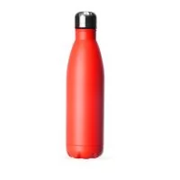 Garrafa 750ml em inox com tampa rosqueável e pintura fosca cítrica. Obs.: Não é um modelo térmico.