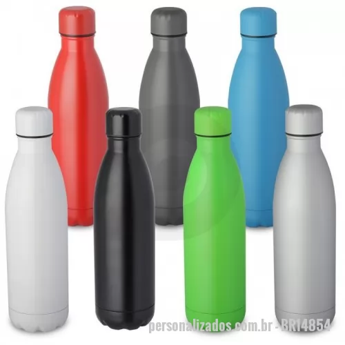 Garrafa personalizada - Garrafa Personalizada - BR14854 - Garrafa 600ml em alumínio com tampa plástica.  Altura :  23,5 cm  Largura :  6,4 cm  Circunferência :  20,7 cm  Medidas aproximadas para gravação (CxL):  10 cm x 3 cm  Peso aproximado (g):  90 - 152521 - Garrafa