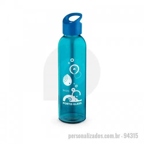 Garrafa personalizada - Squeeze em vidro com tampa em PP. Capacidade até 500ml. Disponível em diversas cores. Food grade. Fornecido em caixa branca. Ø60 x 245 mm