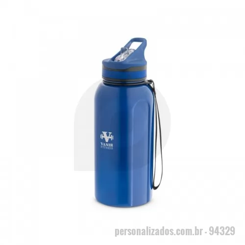 Garrafa personalizada - Garrafa esportiva em PETG com canudo interno, tampa com bebedouro e pega para facilitar transporte. Com capacidade para 1,2L. Personalização em Silkscreen.