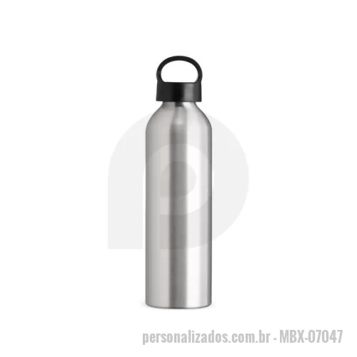 Garrafa personalizada -  Garrafa de alumínio 630ml. Possui tampa plástica rosqueável com alça integrada.