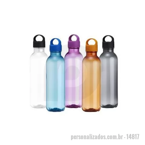 Garrafa personalizada - Garrafa PET 650ml com tampa plástica e alça para transporte.