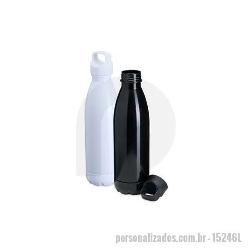 Garrafa personalizada - Uma ótima opção de garrafa para acompanhar uma rotina agitada e manter a hidratação sob controle. Feita em PVC e com sua capacidade máxima de 680 ml, ela está sempre pronta pra acompanhar quem está sempre em movimento. Sua tampa rosqueável é feita em