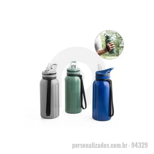 Garrafa personalizada - Garrafa esportiva em PETG com canudo interno, tampa com bebedouro e pega para facilitar transporte. Food grade. Grande capacidade até 1,2L. Ø95 x 252 mm