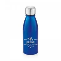 Garrafa (Squeeze) em alumínio com tampa em aço inox e capacidade até 500 ml. Disponível nas cores: azul, branca, chumbo, dourado, laranja, prata, preta, verde claro e vermelha. Personalização à Laser ou Silkscreen.