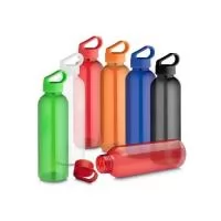 Garrafa *RPET com capacidade de até 550ml, tampa plástica com alça integrada. *RPET: Tereftalato de polietileno reciclado Dimensão Produto:23,5x6,5cm Peso do Produto:0,072kg