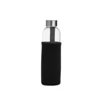 Garrafa de vidro borossilicato com capacidade de 650ml, acompanha capa de neoprene com alça para transporte. Tampa de alumínio.