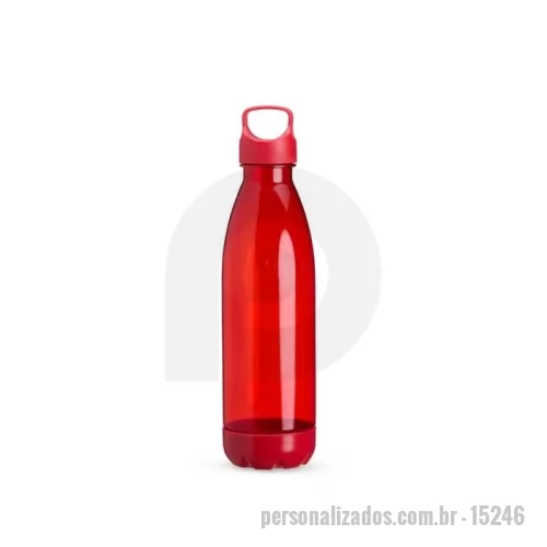 Garrafa Plástica personalizada - Garrafa feita em PVC com capacidade máxima de 680ml e  tampa rosqueável em plástico ABS com alça fixa. Conta com fundo removível que protege a garrafa contra sujeiras.