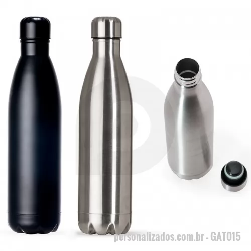 Garrafa térmica personalizada - Precisa escolher um brinde para seu Parceiro, Cliente ou Funcionário que seja útil, sofisticado e tenha um ótimo espaço para estampar sua logomarca associando-a a Bem Estar, Diversão, Praia, Laser ou Esporte?  A Squeeze Térmica com capacidade para 780ml de Alta Qualidade é a opção para o sucesso da sua campanha!  Ele possui tampa com vedação e rosca e pode ser utilizada com líquidos quentes ou frios.  Observação: Não colocar no fogão ou micro-ondas e não mergulhar na água quando estiver limpando.