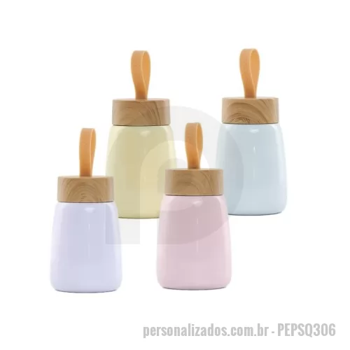 Garrafa térmica personalizada - Garrafa Inox Parede Dupla 270ml para Brindes Promocionais