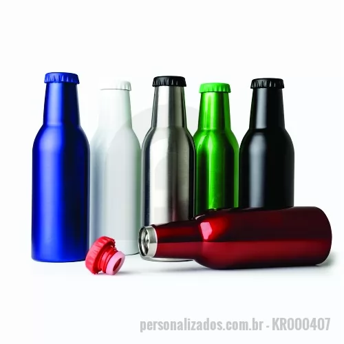 Garrafa térmica personalizada - Garrafa térmica 350ml em inox com tampa rosqueável e acabamento fosco.  Altura :  20,9 cm  Largura :  6,4 cm