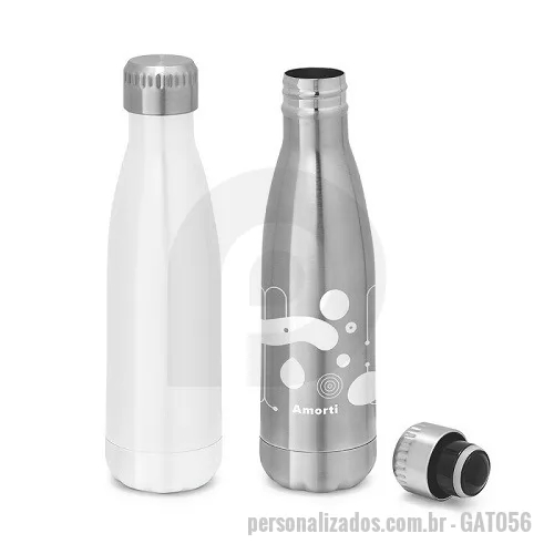 Garrafa térmica personalizada - Garrafa Squeeze Metal Térmico com Tampa à Vácuo