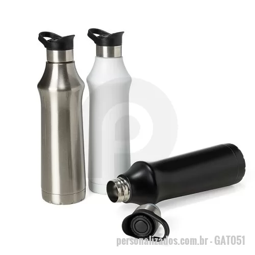 Garrafa térmica personalizada - Garrafa Squeeze Metal Térmico com Alça para Transporte