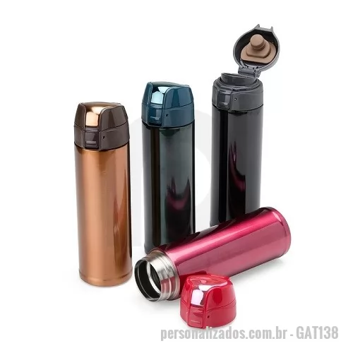Garrafa térmica personalizada - Garrafa Squeeze Metal Térmico