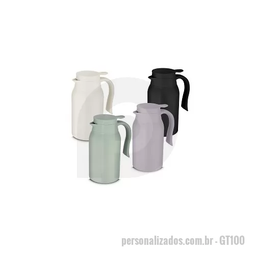 Garrafa térmica personalizada - Garrafa Térmica com parede dupla em aço inox, alça e tampa plástica com vedação em silicone, possui sistema corta-pingo.  Conserva líquidos : ?? 6 horas 
