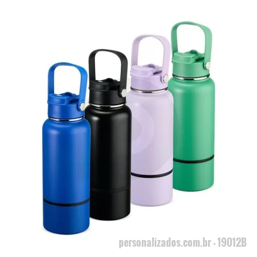 Garrafa térmica personalizada - Garrafa térmica Personalizada - 19012B - O ChatGPT disse:  Garrafa Térmica Inox 700ml – Alta Performance e Estilo Moderno  Descrição: Garrafa térmica em inox com pintura eletrostática e capacidade de 700ml. Sua estrutura com parede dupla e vedação a vácuo garante a conservação da temperatura por longos períodos. Possui tampa rosqueável com bico flip, protetor para o bocal, canudo interno removível e alça fixa para transporte. O fundo removível facilita a limpeza, tornando o uso ainda mais prático.  Especificações: Altura: 26 cm Largura: 9 cm Circunferência: 28,5 cm Área de gravação: 13 x 8 cm Peso: 481 g  Ideal para quem busca um brinde funcional, elegante e durável. - 178351 - Garrafa térmica