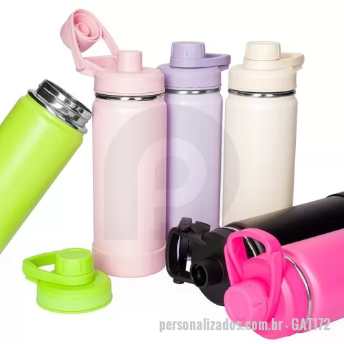 Garrafa térmica personalizada - Garrafa Térmica 550ml inox com pintura eletrostática.