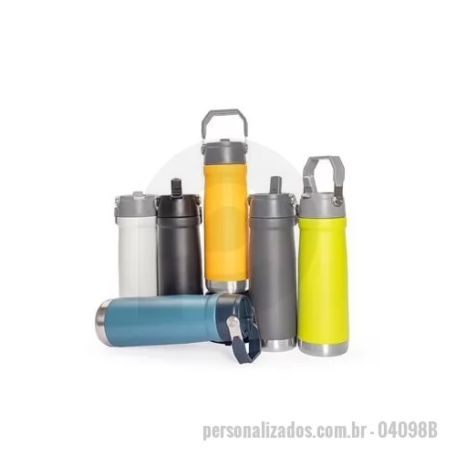 Garrafa térmica personalizada - Beba com qualidade e na temperatura perfeita. Com design pensado para o dia a dia, esta garrafa térmica de 630ml oferece uma ótima experiência para quem busca manter a bebida sempre na temperatura ideal. Fabricada em inox SUS 304 com parede dupla, co