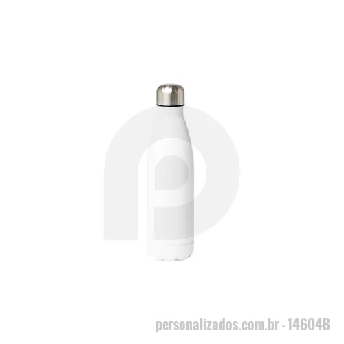 Garrafa térmica personalizada - Garrafa térmica feita em inox 304, com capacidade de 500 ml. O seu acabamento em um tom brilhante se sobressai entre outros acessórios e itens de uso diário. Altura : 26,7 cm Largura : 7,1 cm Circunferência : 22,4 cm Peso aproximado g : 285