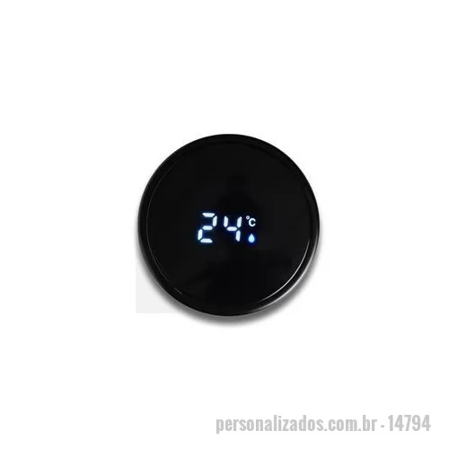 Garrafa térmica personalizada - Garrafa térmica de parede dupla em inox, capacidade de 400 ml. Tampa com display touch screen de temperatura em led, acompanha infusor de bebidas. Altura : 22,8 cm Largura : 6,5 cm Circunferência : 20,5 cm Peso aproximado g : 252
