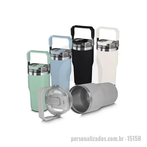 Garrafa térmica personalizada - Tenha bebidas saborosas por mais tempo! Com o nosso Copo Térmico de 650ml, feito em aço inox 304 e com parede dupla, é perfeito para tomar diversas bebidas ao longo do dia para dar aquele impulso durante a rotina. Possui tampa com alça plástica rosqu