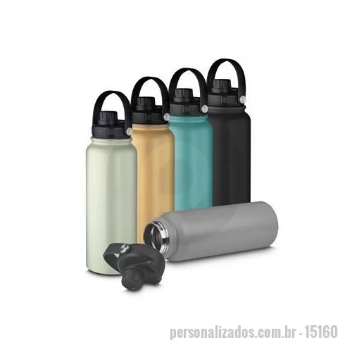 Garrafa térmica personalizada - Bebidas frescas por muito mais tempo! Com capacidade de 1,1 litros e feita em inox com parede dupla, nossa garrafa térmica é ideal para quem valoriza qualidade de temperatura ao tomar suas bebidas. Conta com tampa rosqueável e protetor para o bocal c