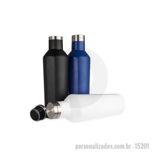 Garrafa térmica personalizada - Descubra a garrafa térmica de 520 ml que combina funcionalidade e estilo. Fabricada em aço inoxidável de alta qualidade, ela conta com parede dupla que mantém sua bebida quente por horas durante a manhã ou gelada para o refresco da tarde, ideal para 