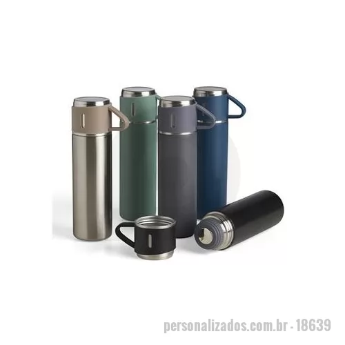 Garrafa térmica personalizada - Garrafa térmica 450ml em inox com tampa que pode ser utilizada como caneca, tampa interna em plástico resistente basta um clique para abrir ou fechar , base com borracha antiderrapante.