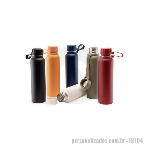 Garrafa térmica personalizada - Garrafa térmica com infusor de bebidas, feita em inox 304 com capacidade de 1 litro. Contém base antiderrapante e alça de silicone acoplada na tampa. Altura : 30,5 cm Largura : 8,2 cm Circunferência : 25,8 cm Tamanho total aproximado CxL : Diâmetro s